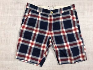 ガント ラガー GANT Rugger アメカジ アメトラ アメリカンヘリテージ チェック ハーフ ショート パンツ メンズ コットン100% 青赤白