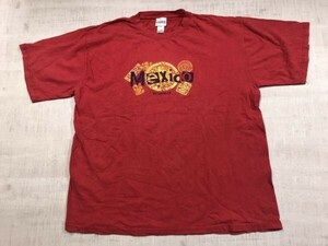 Carnival MEXICO メキシコ 中南米 スーベニア お土産 ご当地 エスニック 半袖Tシャツ カットソー メンズ 大きいサイズ XXL 赤