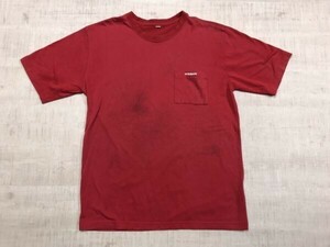 日産 NISSAN 半袖Tシャツ メンズ ロゴプリント ポケット 企業もの オールド レトロ L 赤