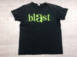 Jellan製 blast! ブラスト JAPAN TOUR 2009 ペイント風 ロゴプリント ステージ イベント 半袖Tシャツ メンズ コットン100% M 黒