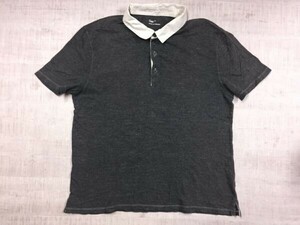 ギャップ GAP アメカジ レトロ スポーツ 襟切替 半袖ポロシャツ ラガーシャツ レディース コットン100% XL グレー