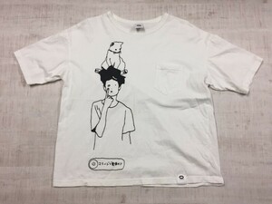 motograph 森 俊博 Toshihiro Mori 胸ポケット キャラクター イラストレーター ポケT 半袖Tシャツ カットソー メンズ M 白