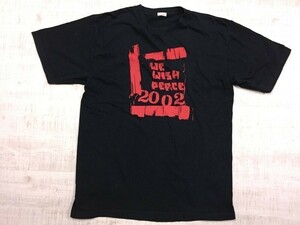 J-FRIENDS ジェイフレンズ 2002 WE WISH PEACE ジャニーズ ライブ TOKIO Kinki Kids V6 半袖Tシャツ メンズ コットン100% 黒