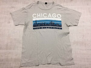 【送料240円】THE WINDY CITY シカゴ CHICAGO スーベニア ご当地 お土産 オールド レトロ 古着 半袖Tシャツ カットソー メンズ グレー