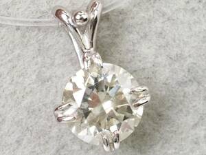 [4062P]Pt900 platinum natural diamond 0.6ct/0.6g pendant top 