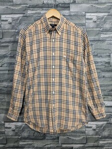 * бесплатная доставка *BURBERRY Burberry рубашка с длинным рукавом в клетку tops мужской M размер 