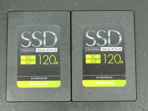 【2台まとめ売り/検品済み】GREEN HOUSE SSD 120GB GH-SSDR2SA120 (使用時間：11h・1945h) 管理:セ-17