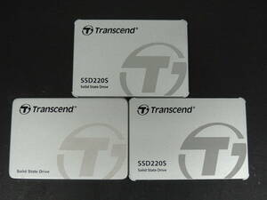 【3台まとめ売り/検品済み】Transcend SSD220S SSD 120GB TS120GSSD220S (使用時間：1h・194h・383h) 管理:セ-22