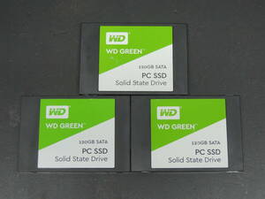 【3台まとめ売り/検品済み】WD GREEN SSD 120GB WDS120G1G0A-00SS50 (使用時間：1335h・2513h・2695h) 管理:セ-25