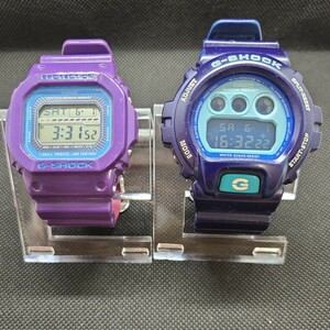 2 pcs set CASIO G-SHOCK DW-6900CC GLS-5600X In4mation purple blue collaboration 