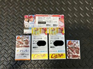 広島東洋カープ　チケット2枚　7月12日　内野砂かぶり席　1塁側　B〜E列　2連番　駐車券付き