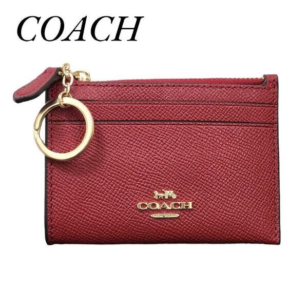 【極美品】COACH パスケース カードケース コインケース 定期入 レザー 赤