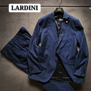  beautiful goods *LARDINI setup single suit navy jacket navy blue blur top class summer suit spring summer b-tonie-ru54 Italy made 1 jpy 