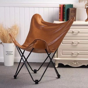 美品登場☆北欧風の革のチョウの椅子の折り畳み椅子のカジュアルな怠け者のソファーの寝椅子