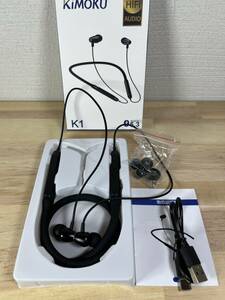 【一円スタート】Bluetooth イヤホン ネックバンド型 -KIMOKU K1 ワイヤレスイヤホン 首掛け 35時間再生「1円」URA01_3463