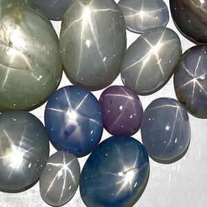 ●天然スターサファイア15点おまとめ50ct●j ルース 裸石 宝石 star sapphire jewelry ジュエリー