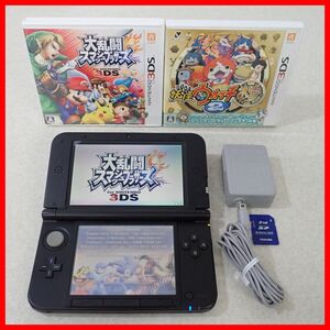 1 jpy ~ operation goods Nintendo 3DSLL body SPR-001 blue × black + soft large ..s mash Brothers 3DS etc. 2 pcs set Nintendo[10