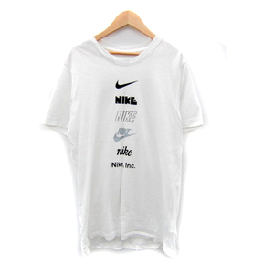 ナイキ NIKE Tシャツ カットソー 半袖 ラウンドネック ロゴプリント S 白 ホワイト /SY36 メンズ