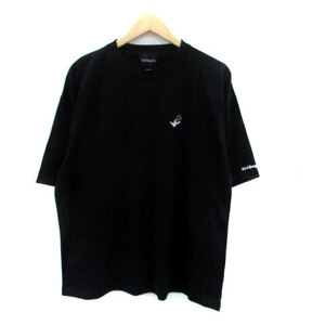 マークゴンザレス MARK GONZALES Tシャツ カットソー ラウンドネック 半袖 ロゴ刺繍 L 黒 ブラック /HO26 メンズ