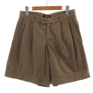  Zucca zucca pants short pants tuck made in Japan cotton brown group light brown group M lady's 