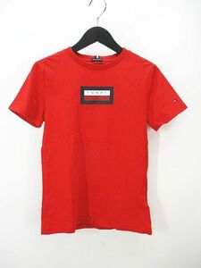 トミーヒルフィガー TOMMY HILFIGER 半袖 Tシャツ 140 赤系 レッド ロゴ 刺繍 プリント キッズ 子供服