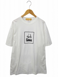 ワールドワイドフェイマス WORLD WIDE FAMOUS クルーネック プリント 半袖 オーバーサイズ Tシャツ カットソー XXL WHITE(ホワイト) メンズ