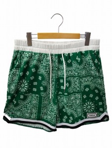 ワールドワイドフェイマス WORLD WIDE FAMOUS ペイズリー バンダナ柄 ショーツ ハーフパンツ XL GREEN(グリーン) メンズ