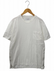 ウジョー Ujoh クルーネック 半袖 サイドジップ オーバーサイズ Tシャツ カットソー 2 WHITE(ホワイト) メンズ