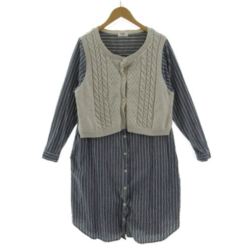 ビームスハート BEAMS HEART ワンピース ニットベスト レイヤード風 