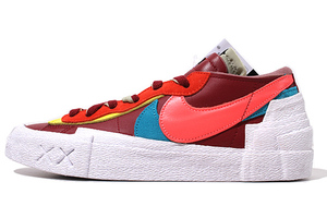 26cm 未使用品 KAWS × sacai × NIKE カウズ サカイ ナイキ BLAZER LOW 'Team Red' ブレーザー ロー チームレッド US8 DM7901-600 /● メ