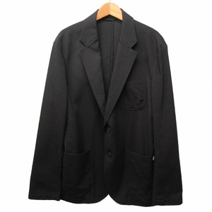 ラコステ LACOSTE 近年 テーラードジャケット ブレザー シングル ロゴ ワッペン 刺繍 ウール 黒 ブラック L 0524 メンズ