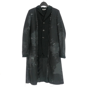  black Comme des Garcons BLACK COMME des GARCONS inside out do King Chesterfield coat jacket S black black 1B-J003