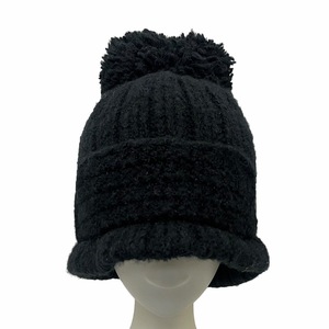ヴィヴィアンウエストウッド Vivienne Westwood ツバ付き ウール アルパカ ニット帽 帽子 黒 ブラック 26-041-59005 レディース