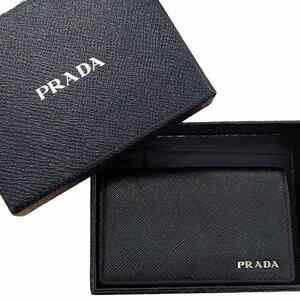 プラダ PRADA 美品 カードケース 名刺入れ サフィアーノレザー 牛革 ロゴ 2MC122 黒 ブラック 0519 メンズ