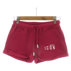 未使用品 ディースクエアード DSQUARED2 タグ付き Mini Icon Shorts ショートパンツ ロゴ 裏起毛 S80MU0007 /AN36 ピンク XXS ■GY29 レデ