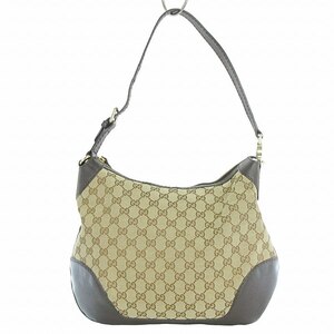 グッチ GUCCI GGキャンバス ワンショルダーバッグ ハンド 総柄 ジップ開閉 211810 ベージュ 鞄 レディース