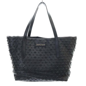 ジミーチュウ JIMMY CHOO PIMLICO トートバッグ ショルダーバッグ スターエンボス レザー 黒 ブラック /YO18 ■OH メンズ レディース