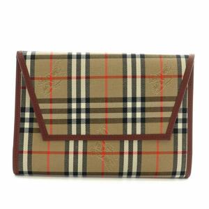  Burberry zBurberrys book cover pocketbook cover three folding canvas leather noba check Logo total pattern tea color beige BEN95-E