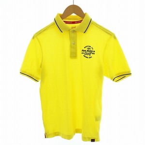 ニューバランス NEW BALANCE GOLF ポロシャツ 半袖 ロゴ刺繍 ゴルフウェア 4 M 黄 イエロー 012-9160008 /AN17 メンズ