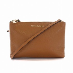 マイケルコース MICHAEL KORS ショルダーバッグ 斜めがけ ロゴ レザー 茶 ブラウン 白 ホワイト /YM レディース