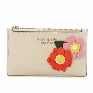 ケイトスペード KATE SPADE ペタル スリム バイフォールド ウォレット 二つ折り財布 小銭入れ カードケース 花 ベージュ K6635 960