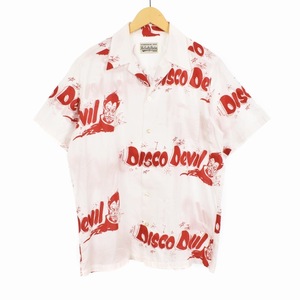 ワコマリア WACKO MARIA リー LEE PERRY 19SS DISCO DEVIL HAWAIIAN SHIRT ディスコデビル アロハシャツ オープンカラーシャツ 開襟 M 白