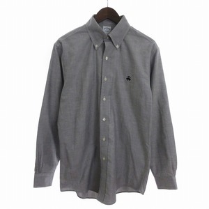 ブルックスブラザーズ BROOKS BROTHERS シャツ 長袖 ホリゾンタルカラー コットン ワンポイント 26173-81 グレー M トップス メンズ