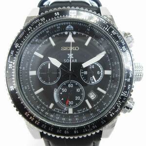 未使用品 セイコー プロスペックス PROSPEX 腕時計 アナログ ソーラー クロノグラフ デイト V192-0AA0 黒 ブラック ウォッチ ■SM3 メンズ