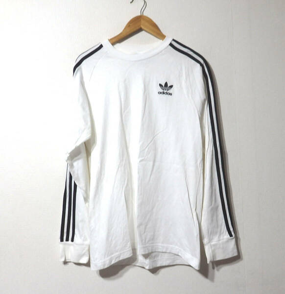 【送料無料】アディダスTシャツ/ロンT　トレフォイルロゴ　Oサイズ　白　adidas 