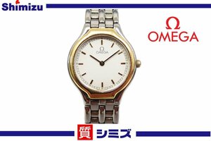 1円【OMEGA】良品 稼働品 オメガ シンボル クオーツ Cal.1455 ローマン レディース腕時計 YG/SS コンビカラー ゴールド/シルバーカラー