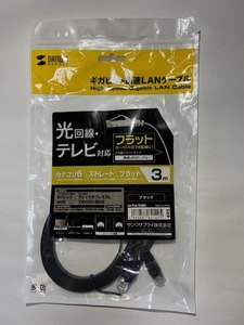 SANWA SUPPLY Cate6 Flat LAN cable (3m* black )LA-FL6-03BK