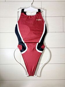 22 ellesse woman .. swimsuit M* light ground * lustre red red black white side line * open back high leg 