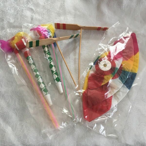 古民芸おもちゃセット　竹とんぼ、紙風船、吹き戻し