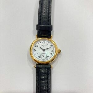 1円〜中古 稼働品 美品 LONGINES ロンジン 手巻き　スモセコ レディース 腕時計 シェル文字盤